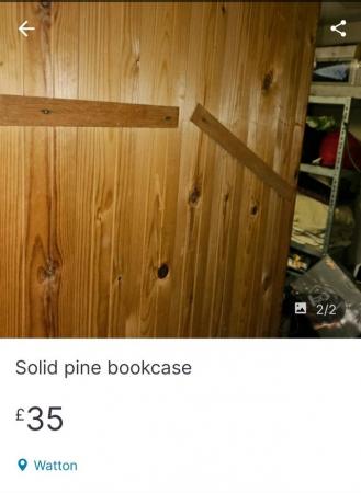 Image 2 of Solid pine bookshelf for sale
