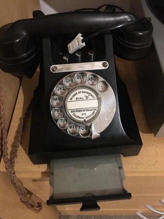 Image 1 of Vintage Black Telephone,Number Dial,Exchange buttons