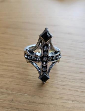 Image 1 of Alchemy Gothic Cross Ring - Size N
