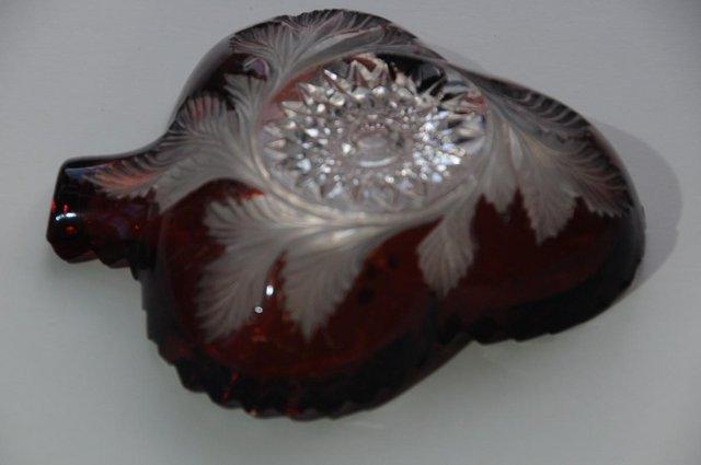 Image 3 of Pretty Antique Overlaid Ruby Red Glass Dish c.1900