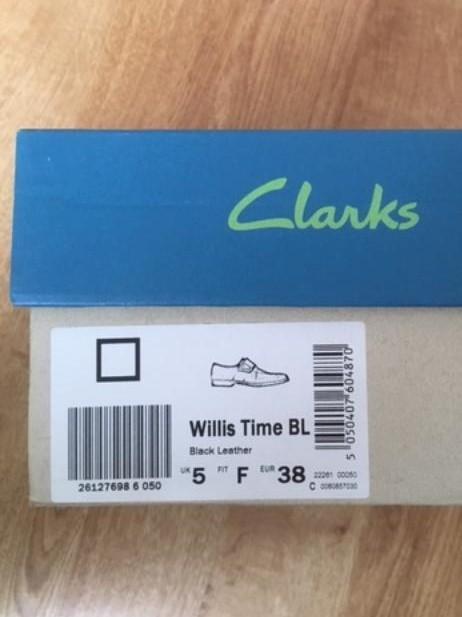 Preview of the first image of Clarks Black boys School shoes 5F.