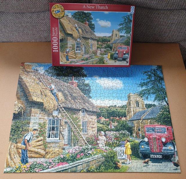 Preview of the first image of 1000 piece Jigsaw called A NEW THATCH  by FX SCHMID.