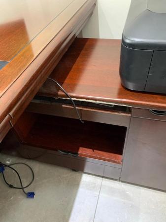 Image 1 of Mahogany Office Desk and cabinets