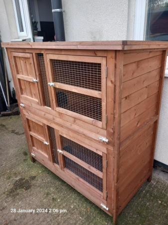 Image 1 of double 4ft rabbit/small animal hutch