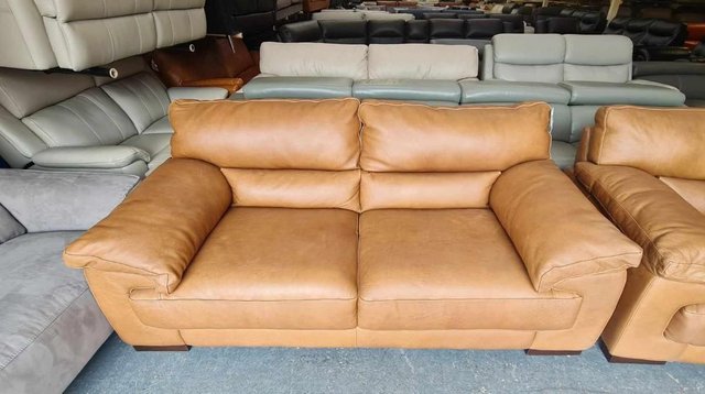 Image 10 of Santino apollo tan leather 3+2 seater sofas