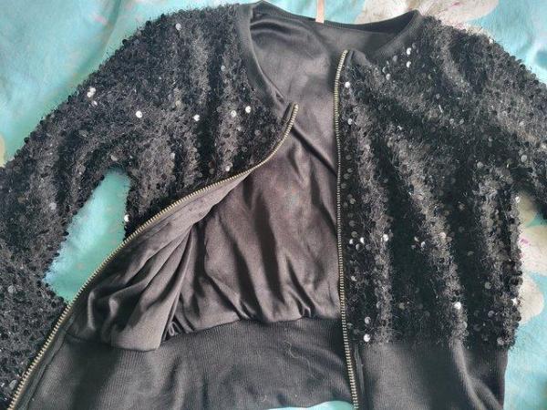 Image 3 of Women's Sweewe Paris Sparkle Jacket  Black Size S/M