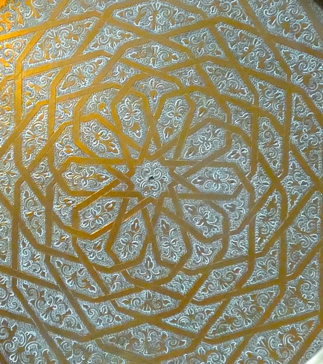 Preview of the first image of Moroccan antique brass table top.