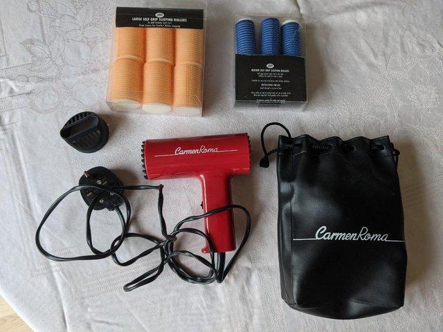 Preview of the first image of Carmen Roma Travel Hair Dryer + Hair Rollers.