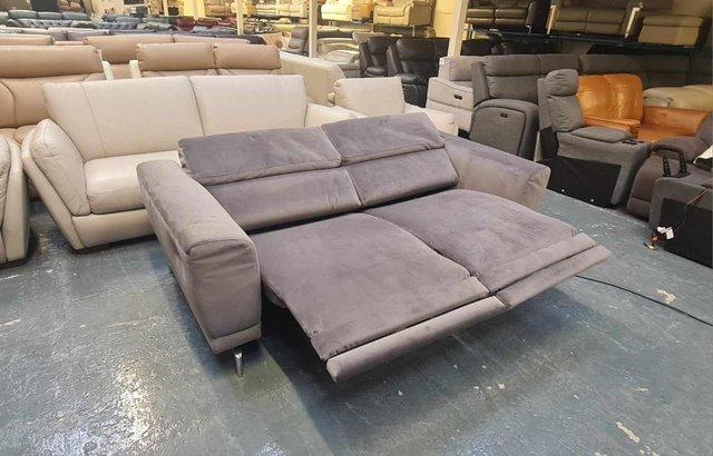 Image 12 of New Sienna grey fabric electric recliner 3 seater sofa