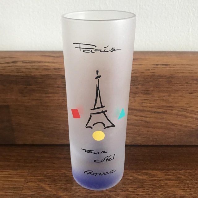 Preview of the first image of Vintage 1990's Paris, Tour Eiffel, France small glass..