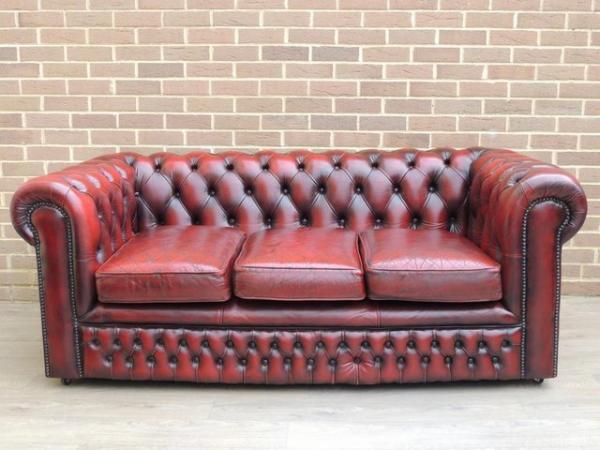 Image 24 of Vintage Chesterfield 3 piece Suite (UK Delivery)