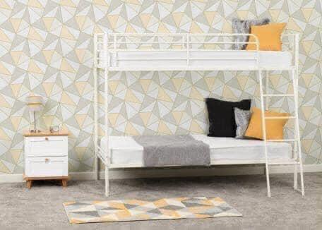 Preview of the first image of BRANDON WHITE METAL BUNK BED FRAME ONLY.