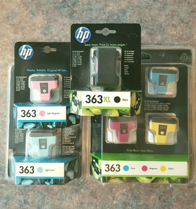 Preview of the first image of A whole bunch of HP 363 ink Carts.