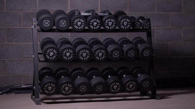 Preview of the first image of YUR OFFER?-12 pairs- dumbbell set and 3 tiers rack.