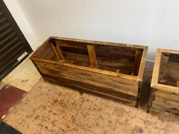 Image 5 of Pair of Rustic Treated Garden Planter Raised Beds