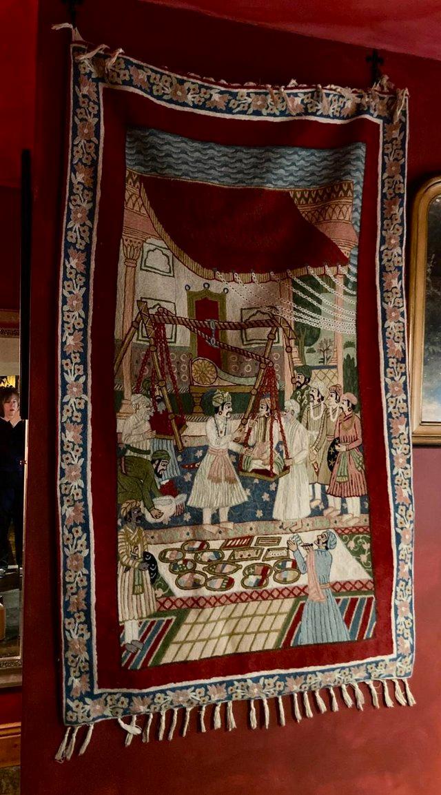Preview of the first image of Woven tapestry depicting a scene from Indian history.