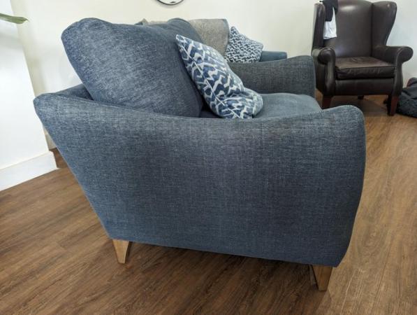 Image 2 of Oak Furnitureland Dalby Loveseat Sofa Denim Fabric