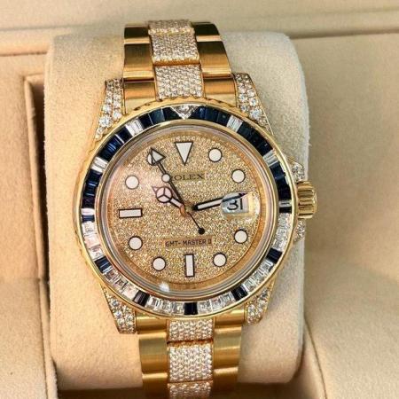 Image 1 of Rolex GMT Master II 116758 SA Mens yellow gold diamond watch