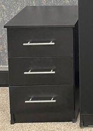 Preview of the first image of NOVA BLACK 3 DRAWER BEDSIDE TABLE.