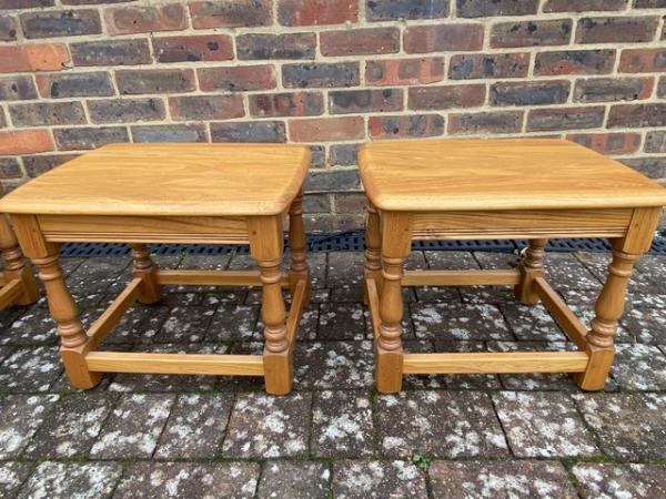 Image 5 of Ercol Solid Light Elm Nest of Tables SL7323