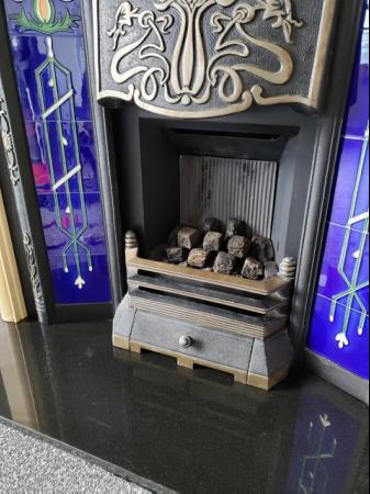 Image 2 of Cast iron tiled fire surround and granite hearth