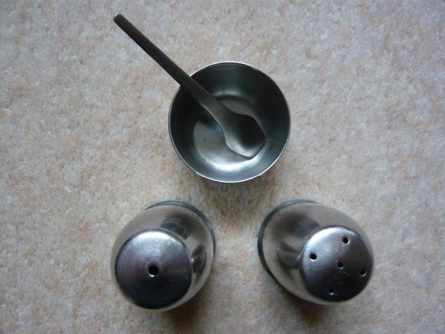 Preview of the first image of Old Hall stainless steel cruet set - vintage mid century ret.