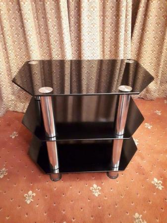 Image 3 of TV Stand, Black tinted glass.FREE.