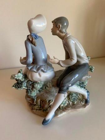 Image 2 of Nao by Lladro Figurine of couple on a bench
