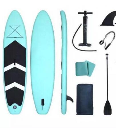 Image 2 of 10'6" Mint Green Inflatable Paddle Board Set - Free Delivery