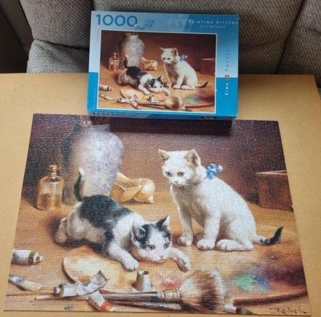 Image 2 of 1000 piece jigsaw called PAINTING KITTENS by KING PUZZLES