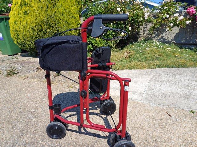 Preview of the first image of 3 wheeled walking aid (uniscan triwalker).