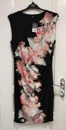 Image 2 of New Wallis Black Floral Smart Formal Occasion Dress UK 10