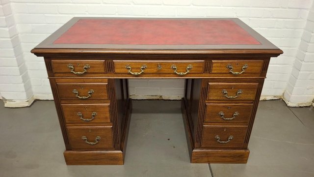 Solid Mahogany Twin Pedesral Kneehole Desk — Furniture & Homeware in Brentwood