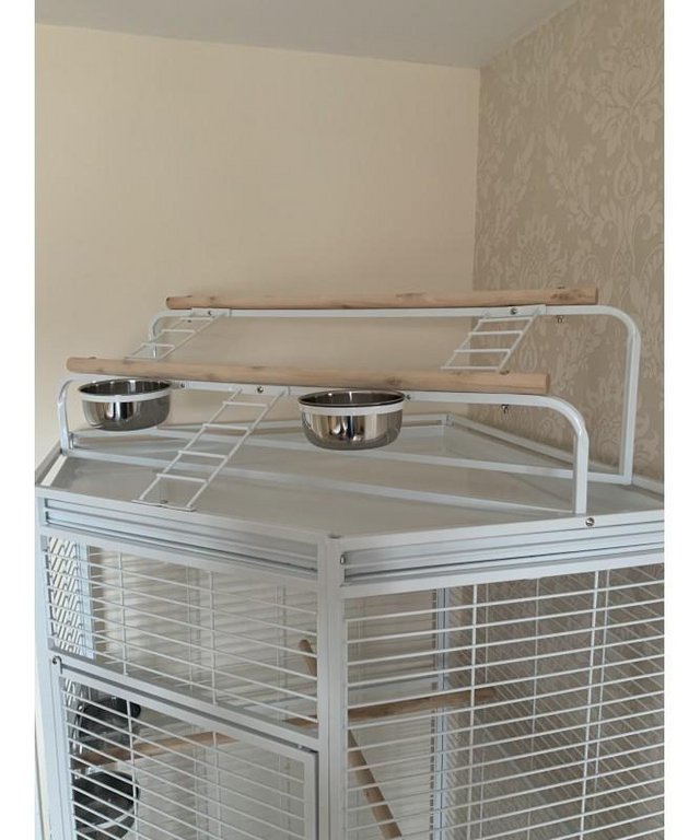 Preview of the first image of Parrot-Supplies Oklahoma Premium Play Top Corner Parrot Cage.