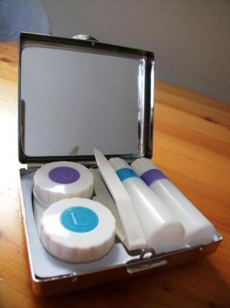 Image 2 of ** NEW  ** contact lens box with integral mirror.