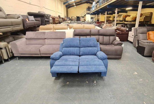 Image 9 of New Pancho blue fabic manual recliner 2 seater sofa