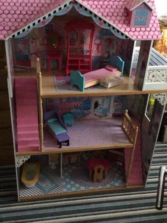 Image 2 of ELC WOODEN DOLL HOUSE with some furniture