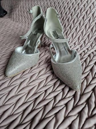 Image 2 of Deeps of London silver evening shoes