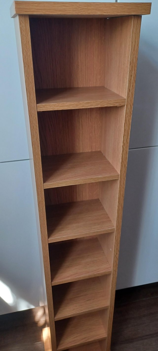 Preview of the first image of Oak effect CD shelf unit.