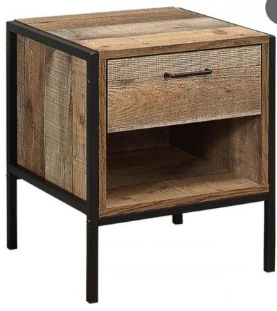 Image 2 of 2 x Urban Rustic 1 Drawer Bedside Table
