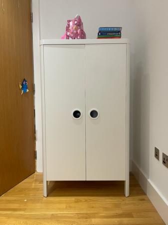 Image 2 of IKEA, Busunge, Kids wardrobe, white, 80x139 cm