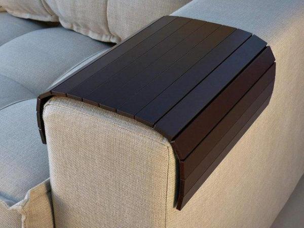 Image 3 of Meistar Sofa Arm Tray Table (Wood)