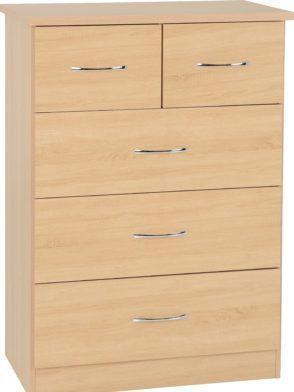 Image 1 of NEVADA 3+2 DRAWER CHEST IN SONOMA OAK EFFECT
