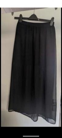 Image 1 of H&M sheer black maxi skirt, excellent condition size 12
