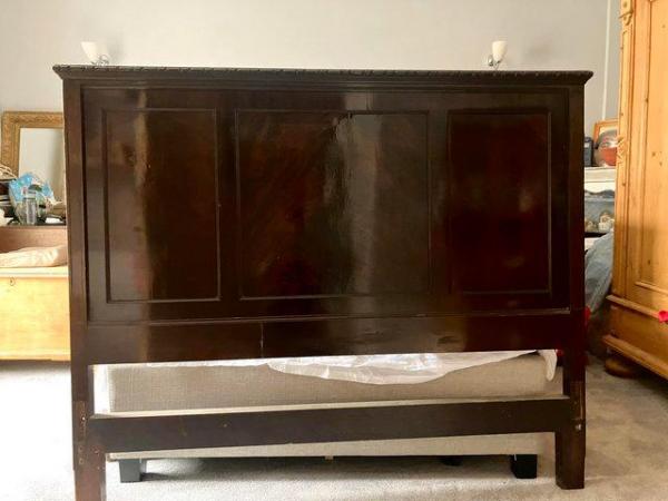 Image 1 of Antique mahogany double bed top and bottom boards.