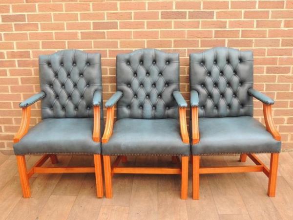 Image 2 of 3 Blue Chesterfield Chairs (UK Delivery)