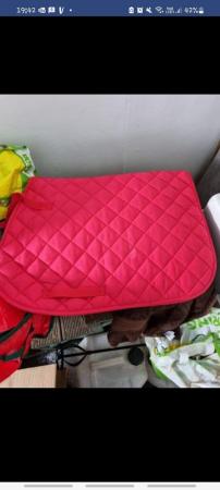 Image 2 of Red Saddlecloth And Pink Numnah
