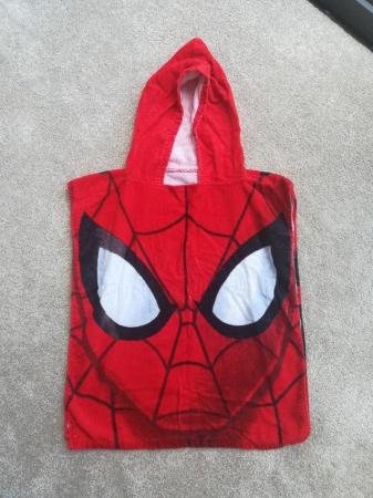 Image 1 of Child's Hooded Spider Man Beach Towel (& Minnie Mouse)