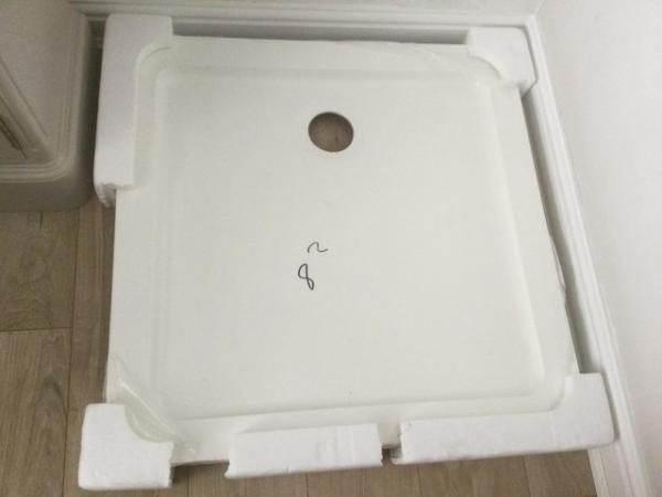 Image 1 of Shower Tray 800 x 800 White stone resin unused