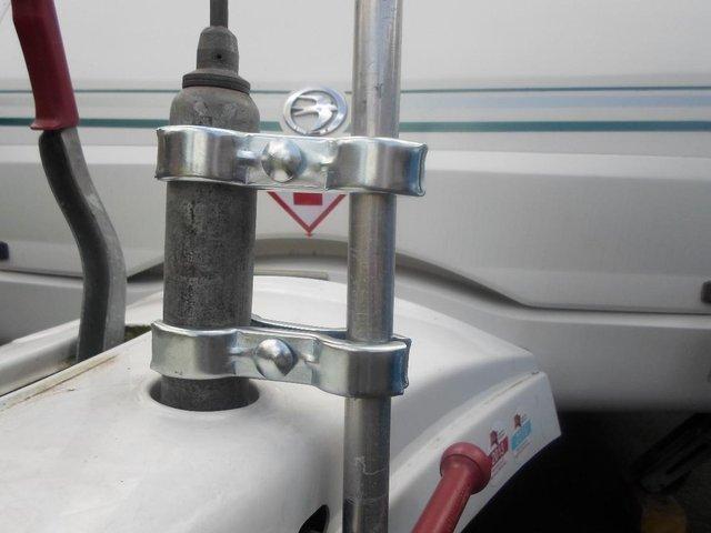 Preview of the first image of CARAVAN AERIAL/SATDISH/FLAGPOLE/ Ect: POLE CLAMPS. "10 YEAR.